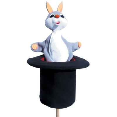 Video Marionnette marotte Anima Scena - Le lapin dans son chapeau - environ 53 cm - 11443