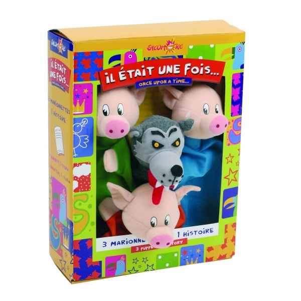 Coffret marionnette trio 3 petits cochons Au Sycomore -MAST304
