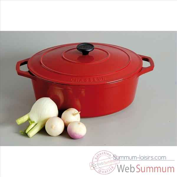 Chasseur cocotte en fonte ovale 35 cm rouge Cuisine -317620