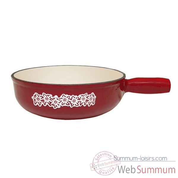 Schwarz caquelon a fondue 23 cm rouge - edelweiss Cuisine -13162