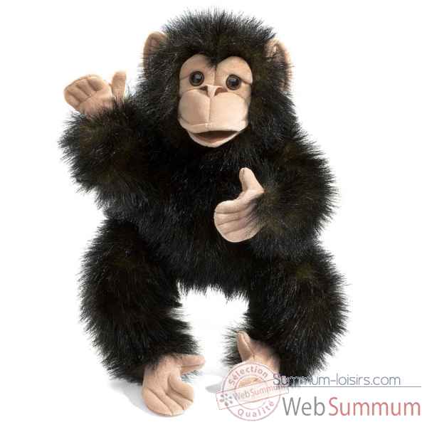 Marionnette peluche bebe chimpanze folkmanis 2877 -1