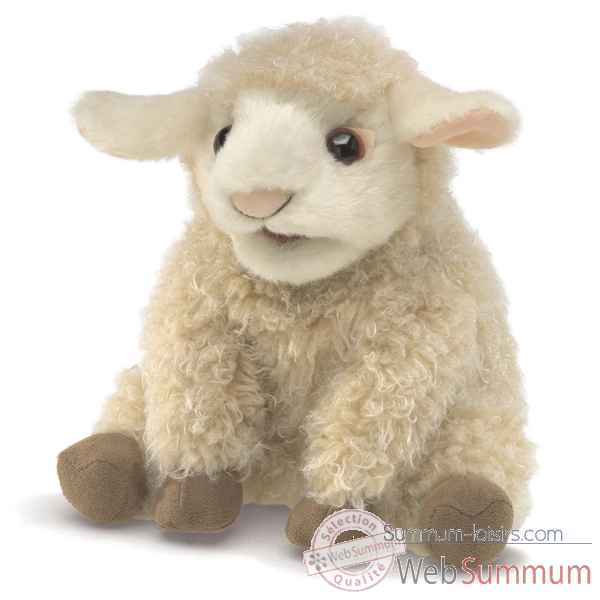 Marionnette a main petit mouton agneau peluche Folkmanis -3129 -1