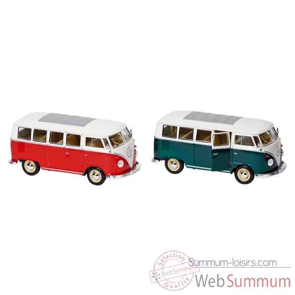 Lot de 2 autocars volkwagen bus t1 (1962) 1:24 Goki -12203