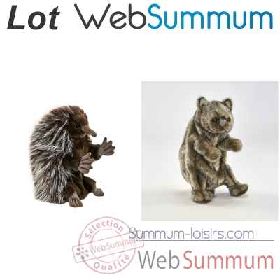 Lot marionnette peluche a main realiste Wombat et Porc-Epic  -LWS-11367
