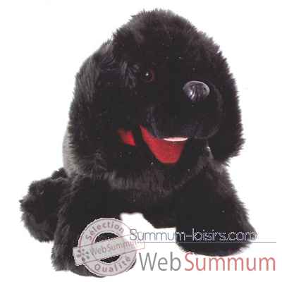 Marionnette peluche à main - Chiot noir-23001
