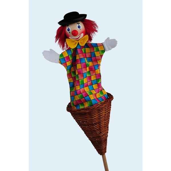 Marionnette marotte Kersa Clown dans cone -50110