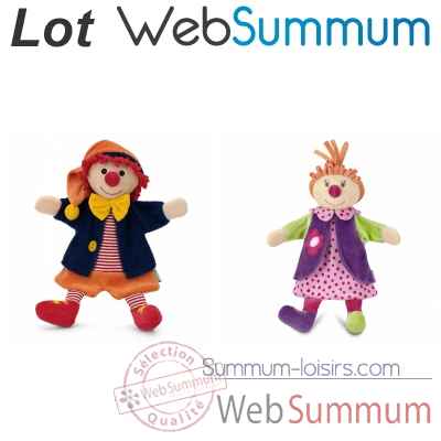 Monsieur et Madame Clown, marionnette a main -LWS-318