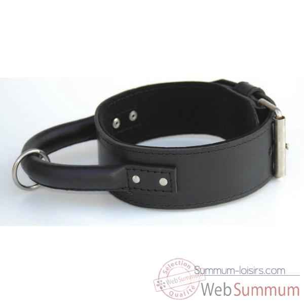 Collier inter cuir dble cuir 58mm l.60-65cm-poignee ronde Sellerie Canine Vendeenne 83660